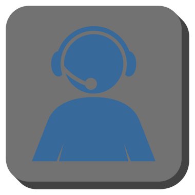Çağrı Merkezi operatörü yuvarlak kare vektör simgesi