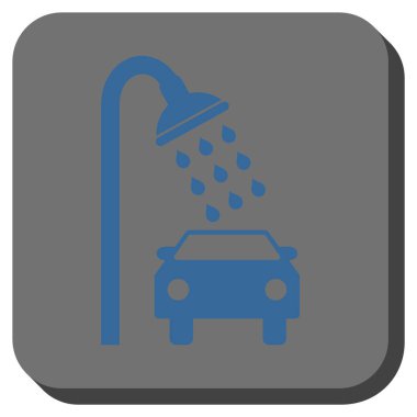 Araba duş yuvarlak kare vektör simgesi