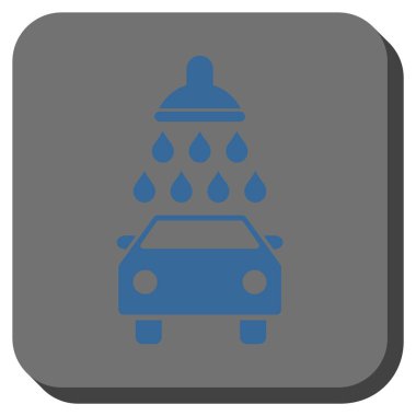 Araba duş yuvarlak kare vektör simgesi