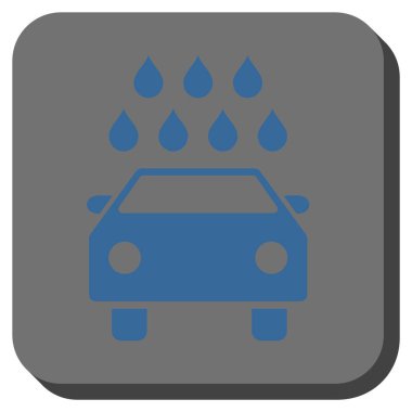 Araba duş yuvarlak kare vektör simgesi