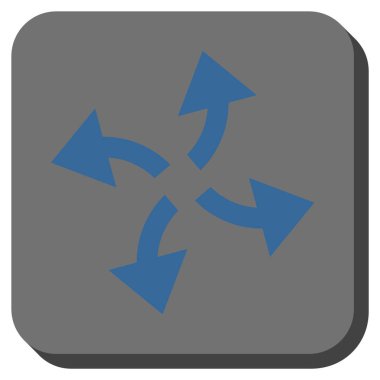 Santrifüj okları yuvarlak kare vektör simgesi