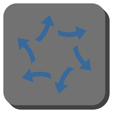 Santrifüj okları yuvarlak kare vektör simgesi