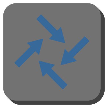 Merkezcil okları yuvarlak kare vektör simgesi