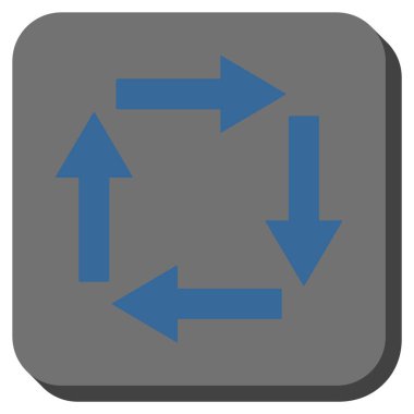 Dolaşım okları yuvarlak kare vektör simgesi