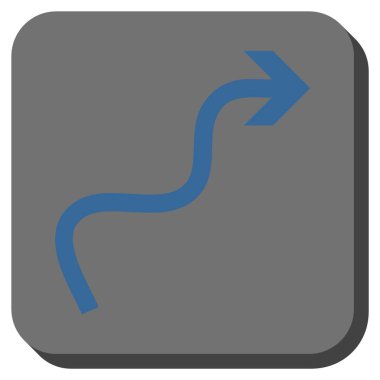 Eğri ok yuvarlak kare vektör simgesi