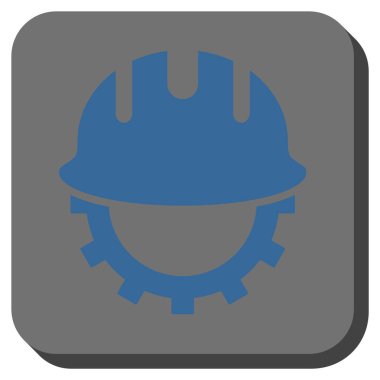 Geliştirme Hardhat yuvarlak kare vektör simgesi