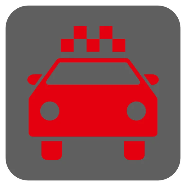 Automóvel de táxi arredondado ícone quadrado Vector — Vetor de Stock