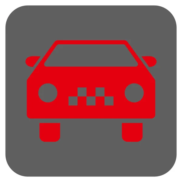 Taxi Car Rounded Square Vector Icon — Stock Vector