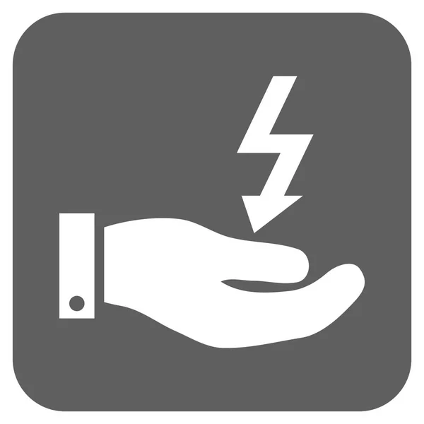 Ηλεκτρική ενέργεια υπηρεσία χέρι στρογγυλεμένες διάνυσμα τετράγωνο εικονίδιο — Διανυσματικό Αρχείο