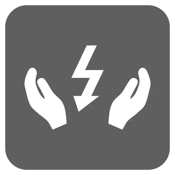 Electrical Power Maintenance Hands Rounded Square Vector Icon — Stock Vector