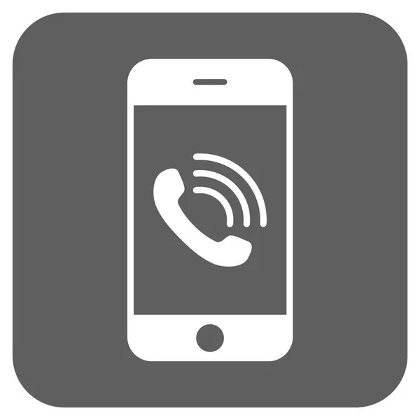 Smartphone gesprek afgerond vierkant Vector Icon — Stockvector