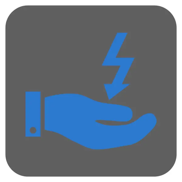 Elektrickou energii služby ruku zaoblený čtverec vektorové ikony — Stockový vektor