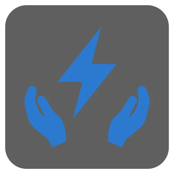 Elektriciteit onderhoud handen afgeronde vierkante Vector Icon — Stockvector