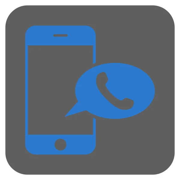 Smartphone volání balón zaoblený čtverec vektorové ikony — Stockový vektor