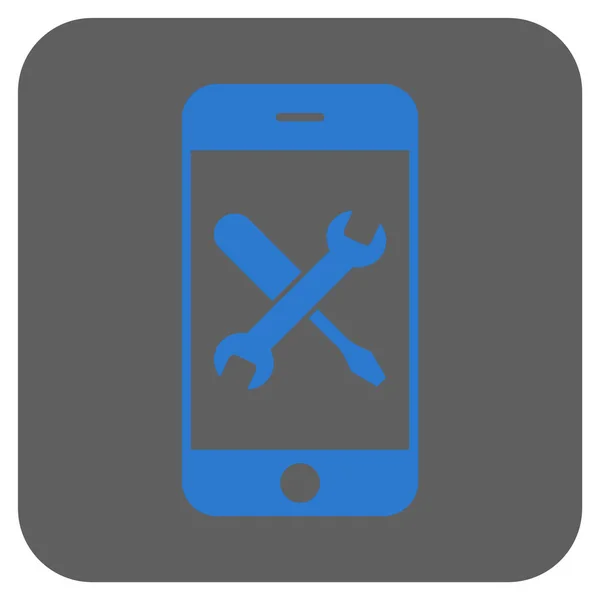 Smartphone narzędzia zaokrąglony kwadrat wektor ikona — Wektor stockowy