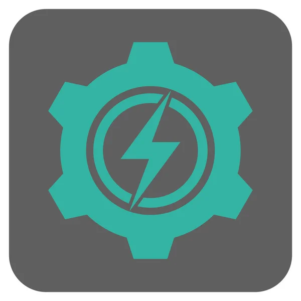 Cogwheel eléctrico redondeado cuadrado Vector icono — Vector de stock