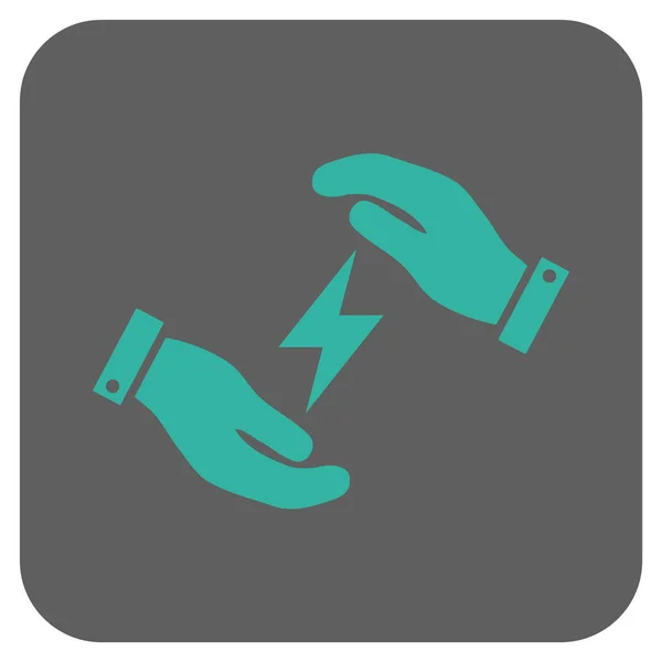 Energii elektrycznej Pielęgnacja rąk zaokrąglony kwadrat wektor ikona — Wektor stockowy