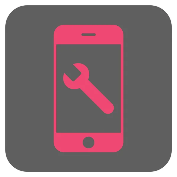 Llave de opciones de Smartphone redondeado cuadrado Vector icono — Vector de stock