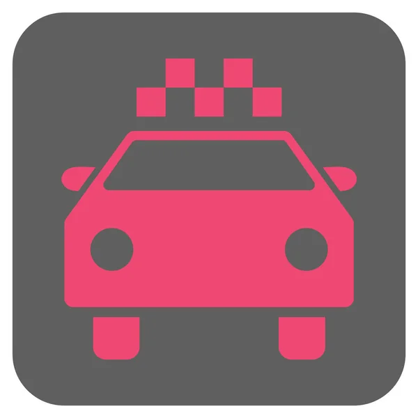 Samochodowe Taxi zaokrąglony kwadrat wektor ikona — Wektor stockowy