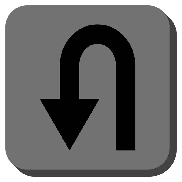 Vända tillbaka rundade fyrkantig vektor symbol — Stock vektor