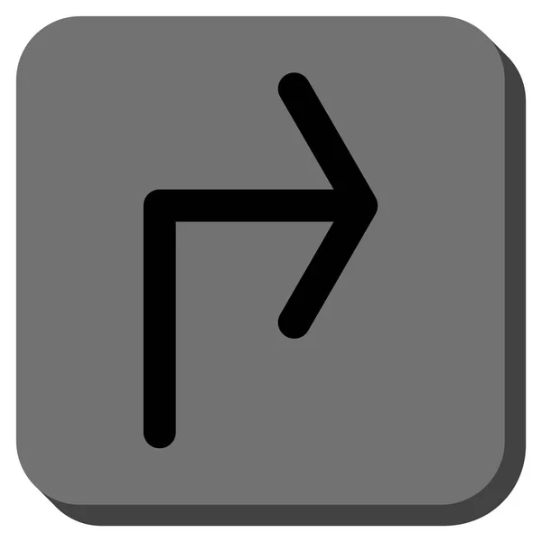Sväng höger avrundat fyrkantig vektor symbol — Stock vektor