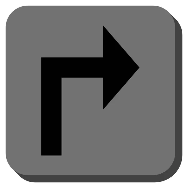 Vire à direita arredondado vetor quadrado ícone —  Vetores de Stock