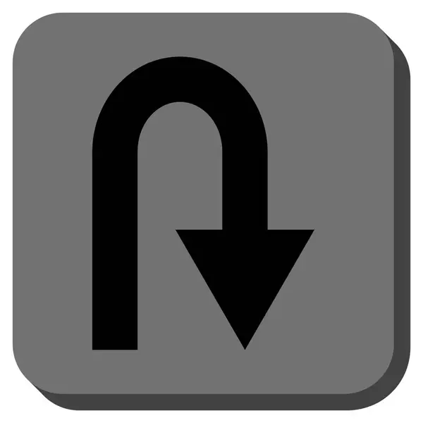 U Turn avrundat fyrkantig vektor Icon — Stock vektor