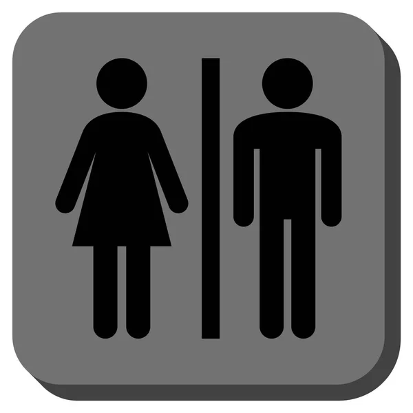 WC personas redondeadas cuadrado vector icono — Vector de stock