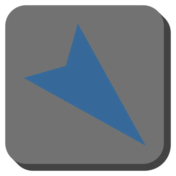 Arrowhead direito-para baixo arredondado vetor quadrado ícone — Vetor de Stock