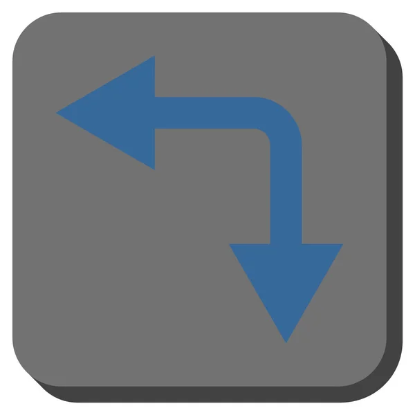 Bifurcação Seta esquerda para baixo arredondado vetor quadrado ícone —  Vetores de Stock
