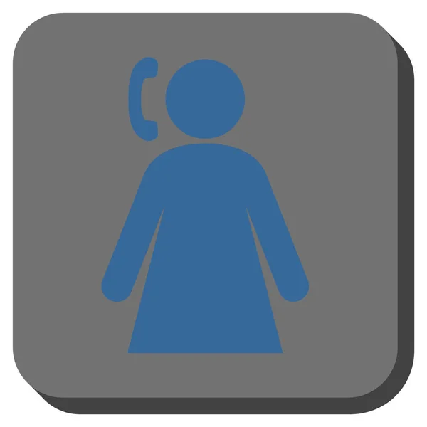 Roeping vrouw afgerond vierkant Vector Icon — Stockvector