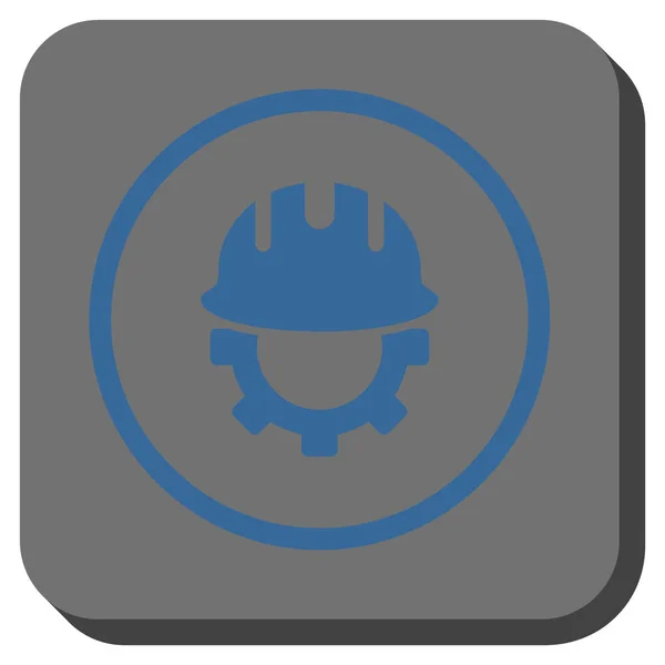 Fejlesztési Hardhat lekerekített négyzet alakú Vector Icon — Stock Vector