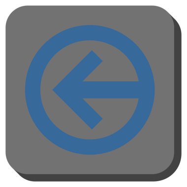 Yön sol yuvarlak kare vektör simgesi