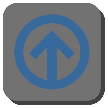 Yön yukarı yuvarlak kare vektör simgesi