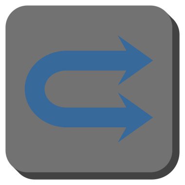 Çift sağ ok yuvarlak kare vektör simgesi