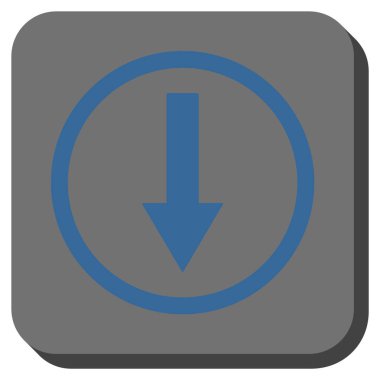 Aşağı yönlü ok yuvarlak kare vektör simgesi