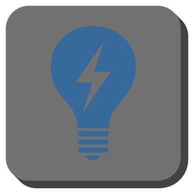 Elektrikli ampul yuvarlak kare vektör simgesi