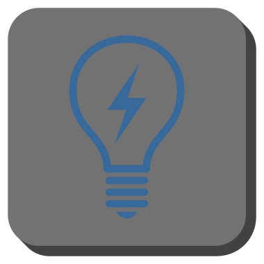 Elektrikli ampul yuvarlak kare vektör simgesi