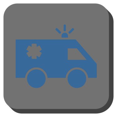 Acil araba yuvarlak kare vektör simgesi