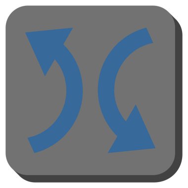 Exchange okları yuvarlak kare vektör simgesi