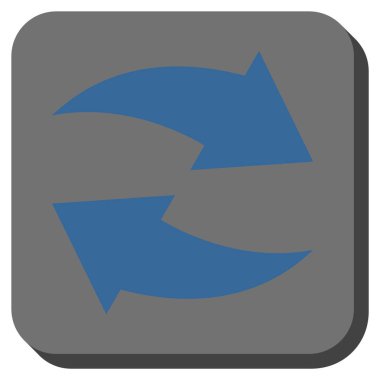 Exchange okları yuvarlak kare vektör simgesi