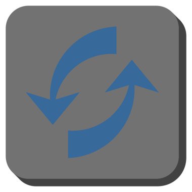 Exchange okları yuvarlak kare vektör simgesi