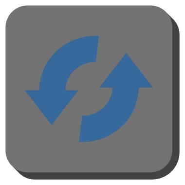 Exchange okları yuvarlak kare vektör simgesi