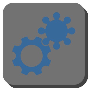 Gears'ı yuvarlak kare vektör simgesi