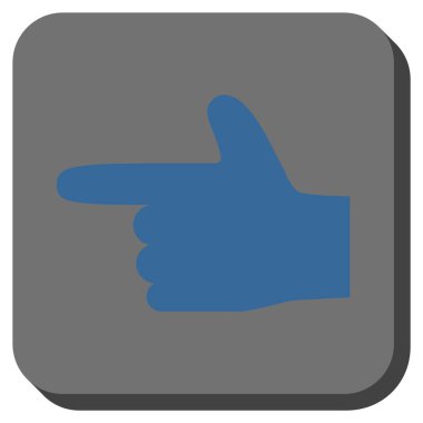 El işaretçisi sol yuvarlak kare vektör simgesi