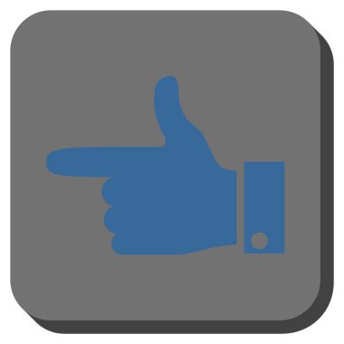 El işaretçisi sol yuvarlak kare vektör simgesi