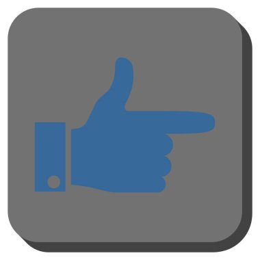 El işaretçisi sağ yuvarlak kare vektör simgesi