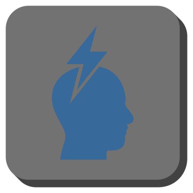 Baş ağrısı yuvarlatılmış kare vektör simgesi