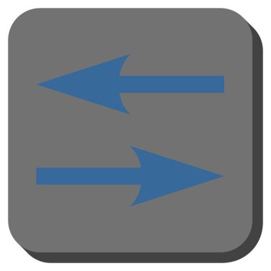 Yatay Exchange okları yuvarlak kare vektör simgesi