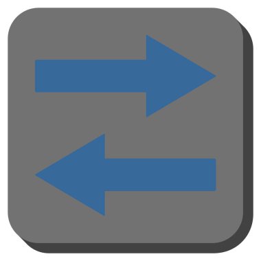 Yatay Çevir okları yuvarlak kare vektör simgesi